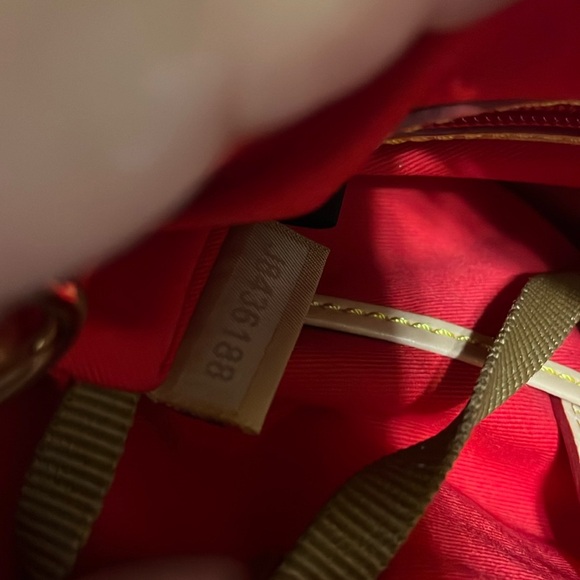 Dooney & Bourke Pink and White Chevron Bag With Red Interior purse - Picture 14 of 16